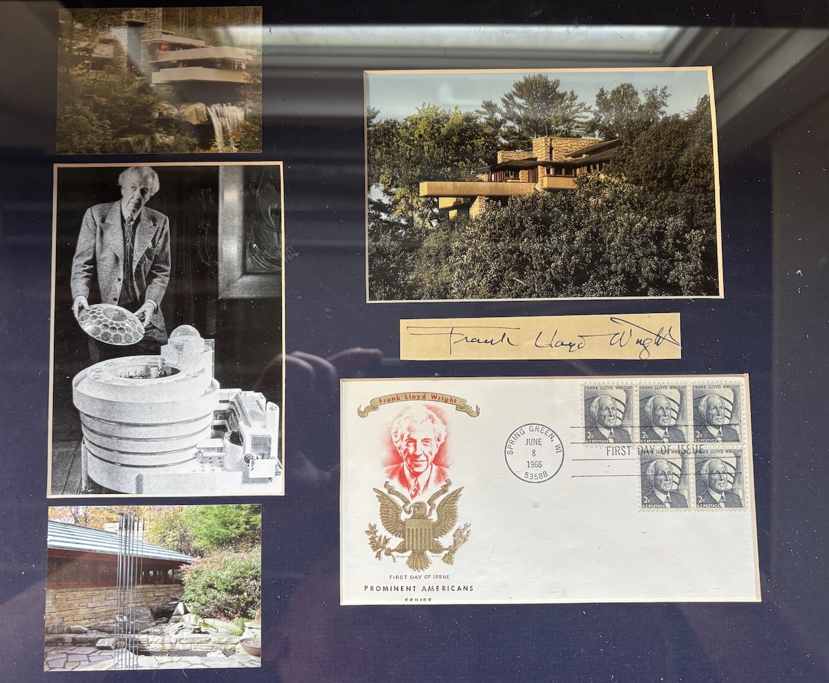 Frank Lloyd Wright Display with Autograph